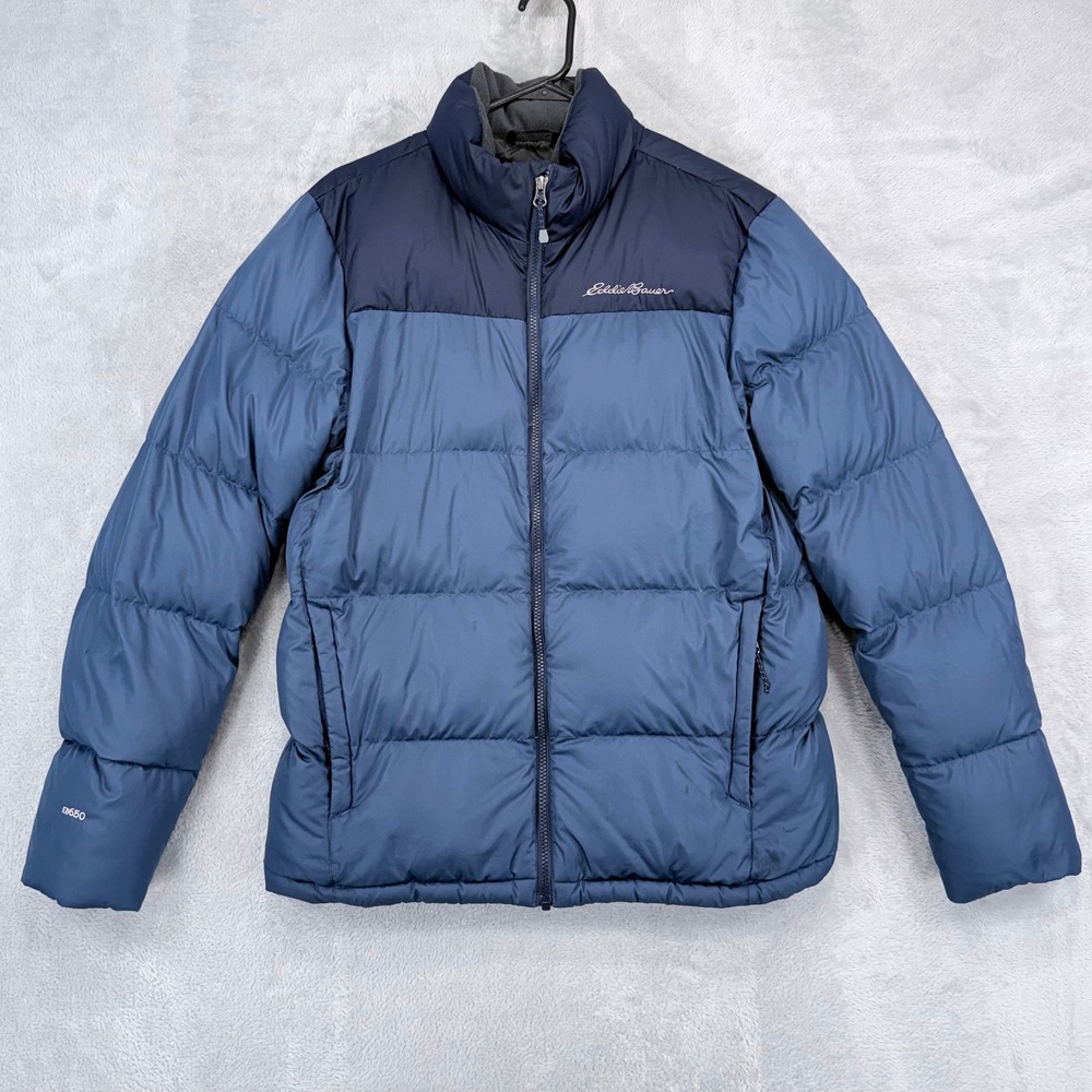 Eddie Bauer Classic Down 2.0 Jacket Mens Medium Blue EB650 Puffer Winter Coat